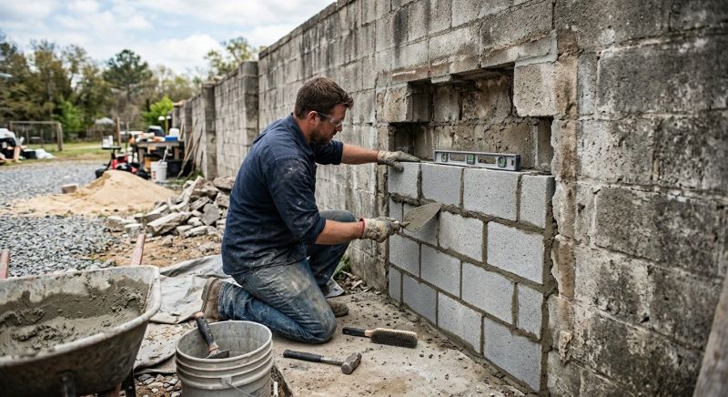 Block Wall Repair in Davidson County, NC