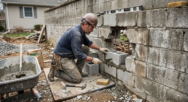 Block Wall Repair in Walnut Cove, NC