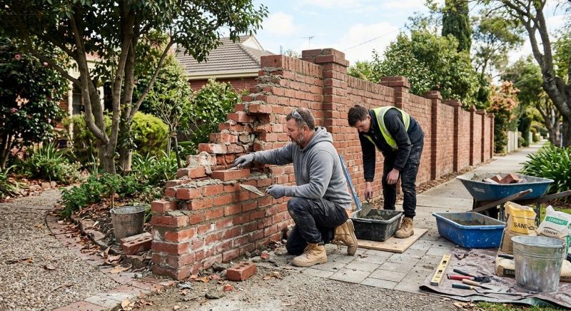 Brick Fence Repair in Kernersville, NC