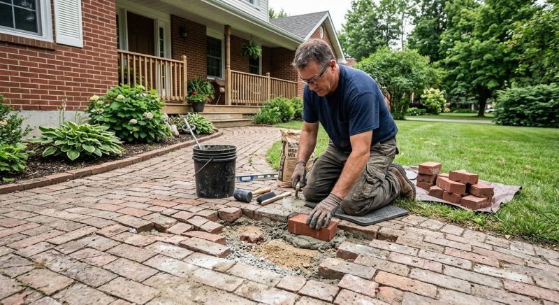 Brick Flatwork Repair in Pfafftown, NC