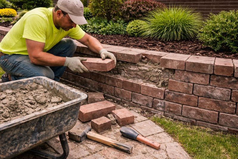 Brick Retaining Wall Repair in Kernersville, NC
