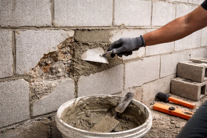 Cinder Block Wall Repair in Rural Hall, NC