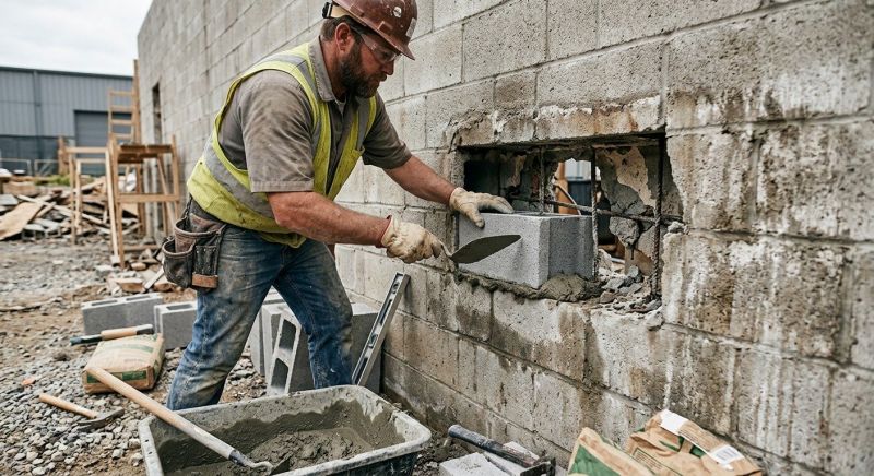 Cinder Block Wall Repair in Thomasville, NC