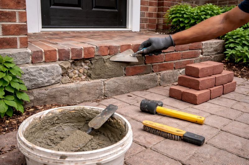 Entryway Brick Repair in Kernersville, NC