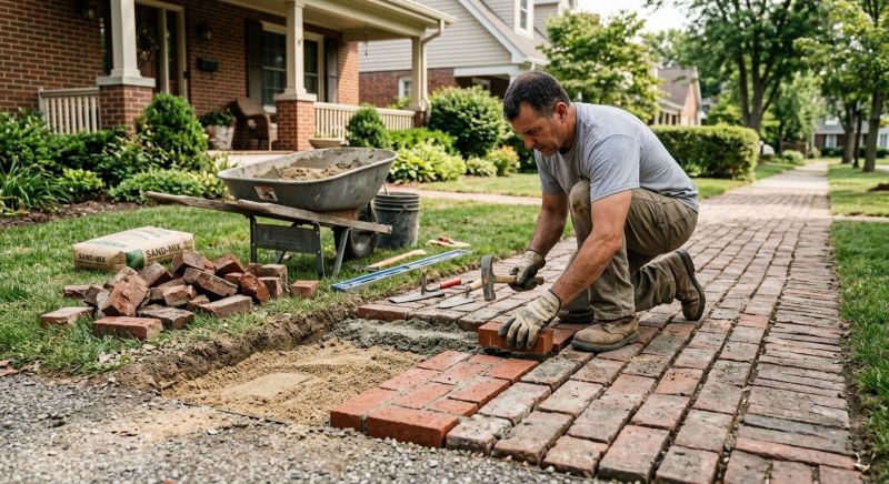 Entryway Brick Repair in Kernersville, NC