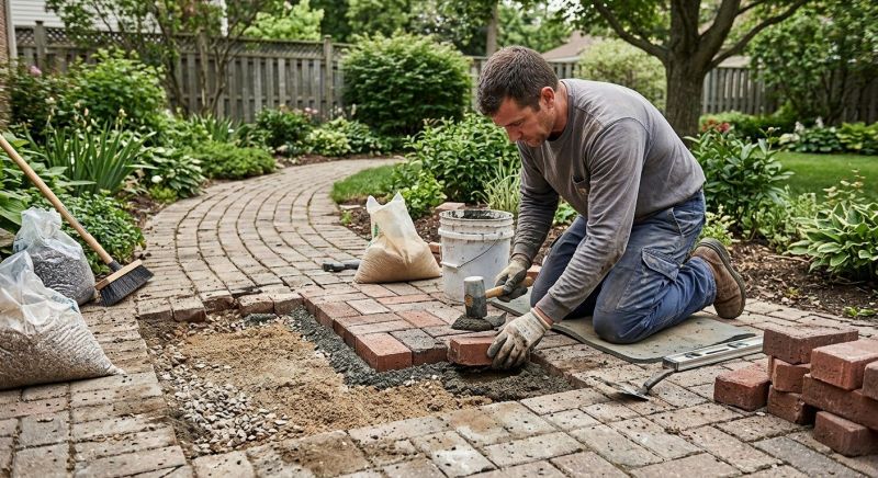 Entryway Brick Repair in Kernersville, NC