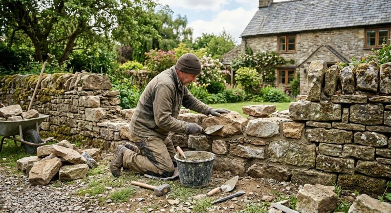 Stone Wall Repair in Advance, NC