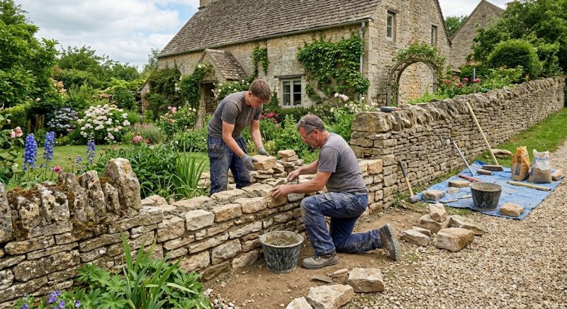 Stone Wall Repair in Advance, NC