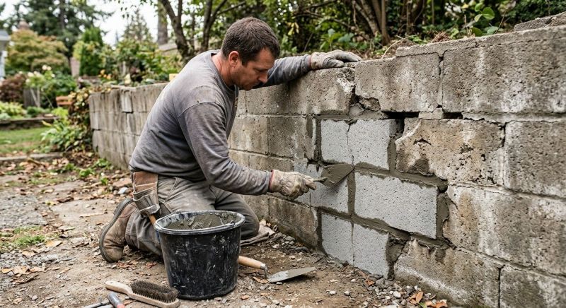 Stone Wall Repair in Walnut Cove, NC